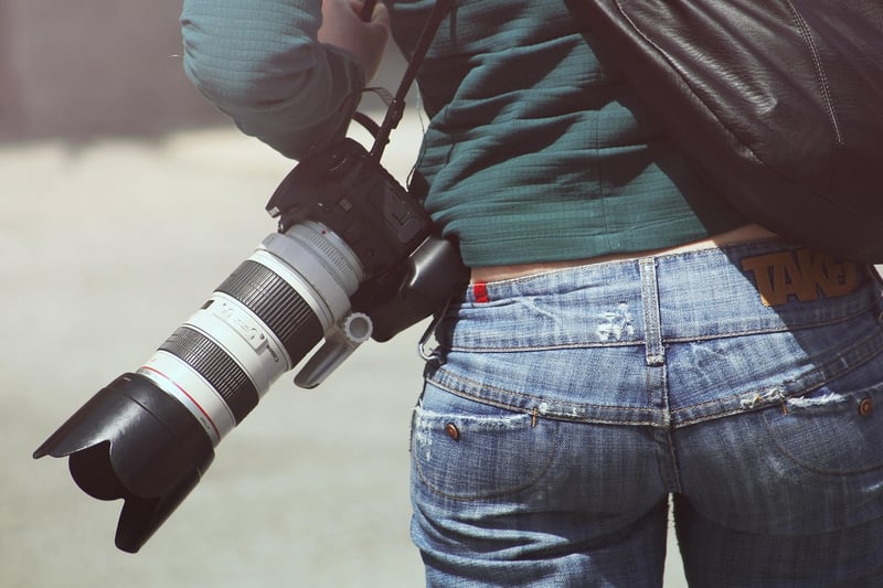 Paparazzi photographer in action